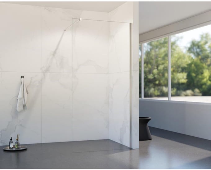 FugaFlow Eccelente Vetro inloopdouche badkamer - 120x200cm - helder glas - wandarm - geborsteld RVS
