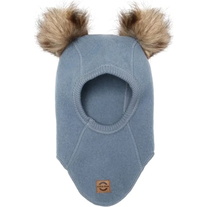 Volledige wollen babymuts met pompon Mikk-Line