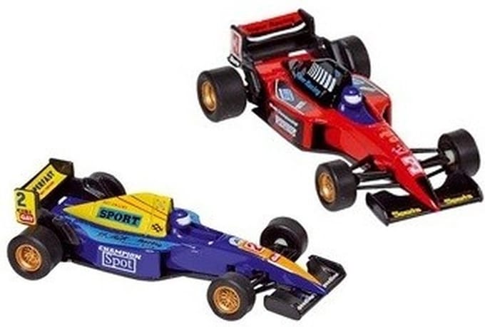 Goki - Raceauto's speelgoed set - 2x stuks - Formule 1 racewagens - van 10 cm - racing - autosport