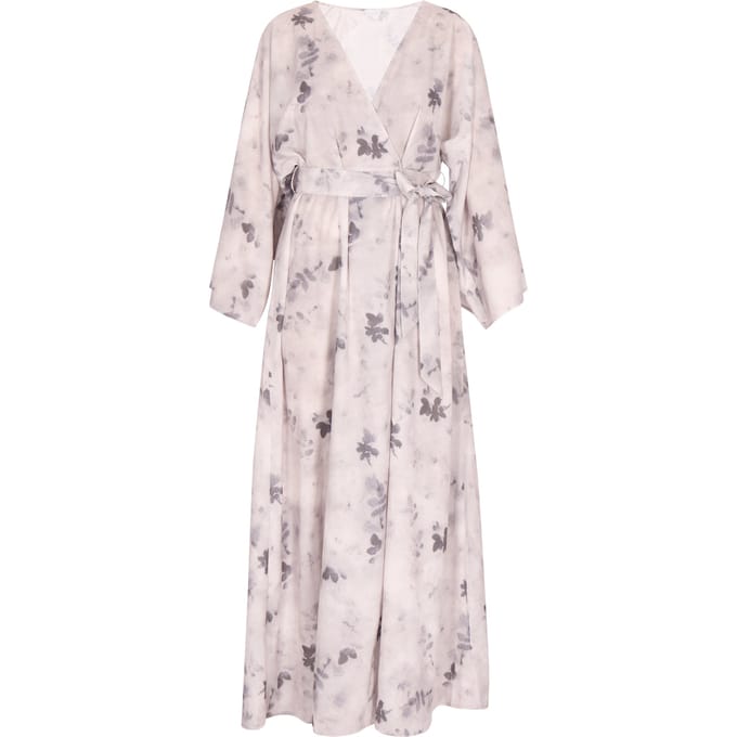 usha kimono jurk Dames Grijs Veelkleurig