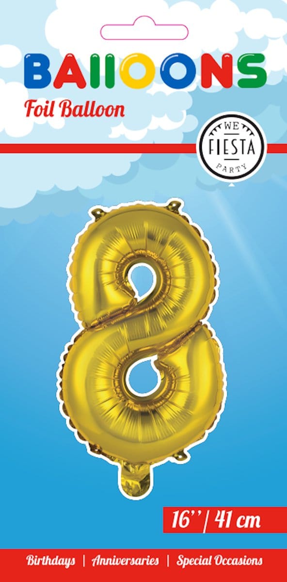 Folieballon 16" nmr. 8 - Goud
