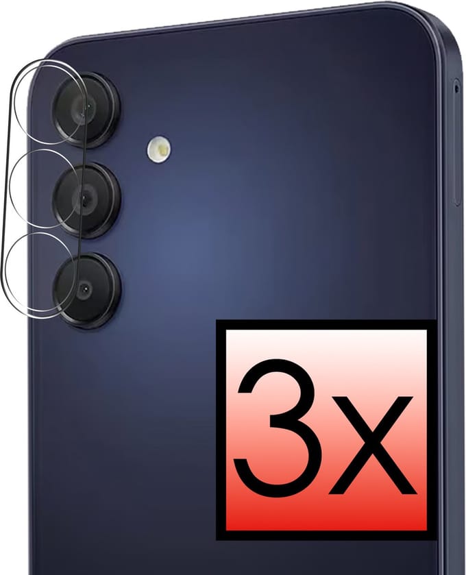 Camera Lens Protector - 3 Stuks - Geschikt voor Samsung Galaxy A55 - Camera Screenprotector - Beschermglas - Gehard Glas - Tempered Glass - Screen Protector