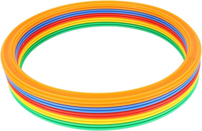 Sport Snelheid Set - Agility Ringen - Training Buiten - 10 Ringen 10 Gespen - 28 Cm Diameter - Veelkleurig