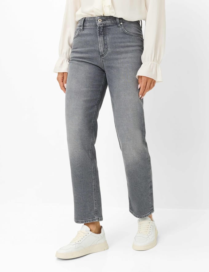 Brax Dames Jeans  Style MADISON S USED LIGHT GREY, denim lichtgrijs, maat 32