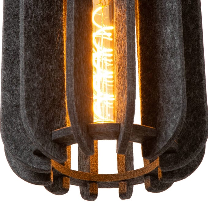 Lucide RAFAL - Hanglamp - Ø 20 cm - 1xE27 - Grijs - Japandi