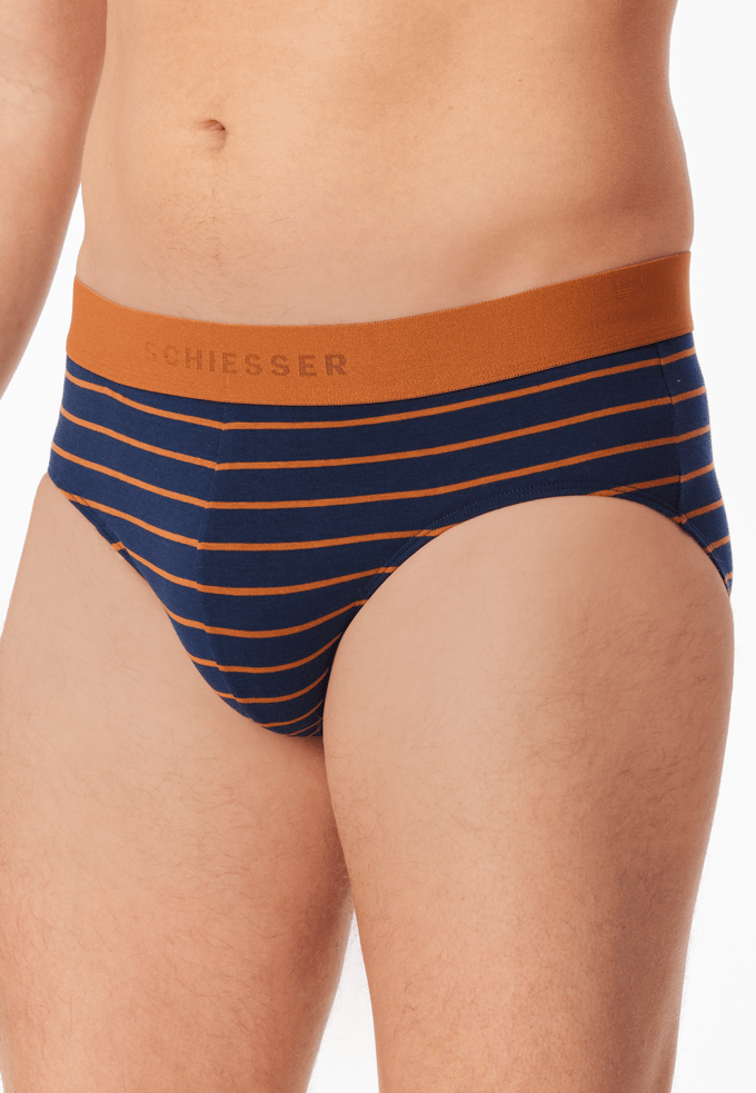Rio-slips, set van 3, effen/gestreept, donkerblauw - 95/5 6