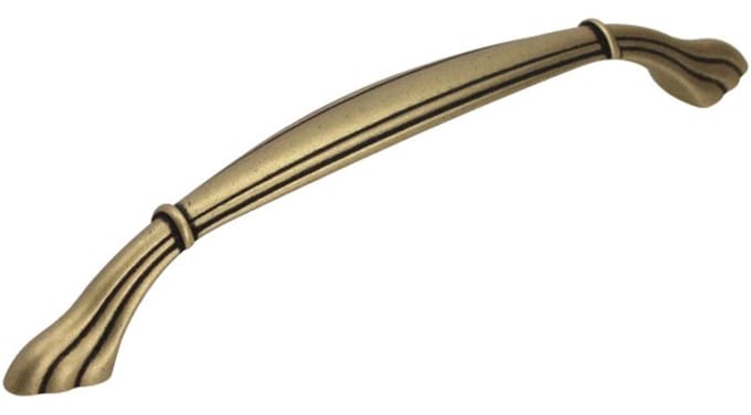 Gamet - Greep - Patina op Messing - 128mm - Gegraveerd Ontwerp