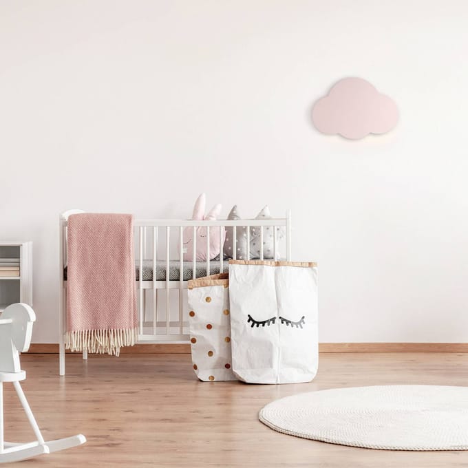 TK Lighting Wandlamp Cloud, roze, 38 cm breed, metaal, wolk, G9