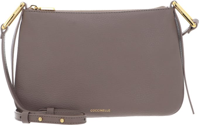 COCCINELLE Leren Schoudertas Magie Mini Bag Grained Leather Warm Taupe