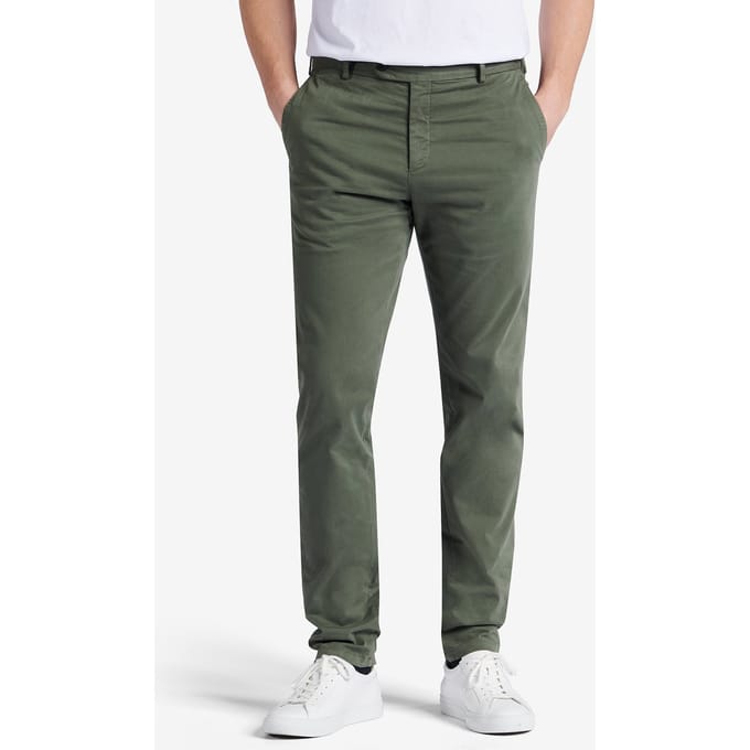No Label Diego Cotton-stretch Army Größe: 50 | Chinos Outlet | Herren | Grün
