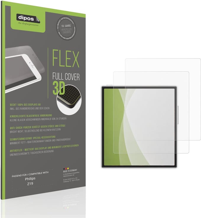 dipos FLEX – 2x Matte Screenprotector geschikt voor Philips Z19 | Volledige Schermbescherming | Case-Friendly