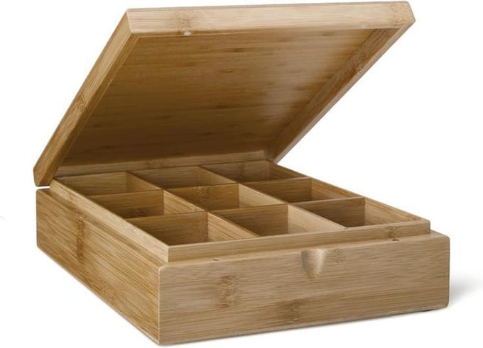 Bredemeijer - Theedoos 9 vaks gesloten bamboe natural