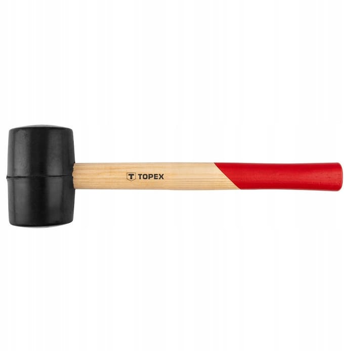 TOPEX Serie - Rubberen Hamer - 60mm - 400g - Houten Steel