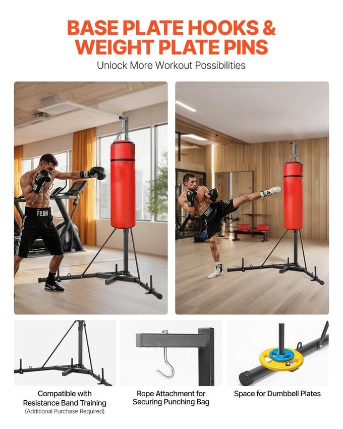 Support de sac de frappe robuste pour boxe et fitness, en acier, hauteur réglable