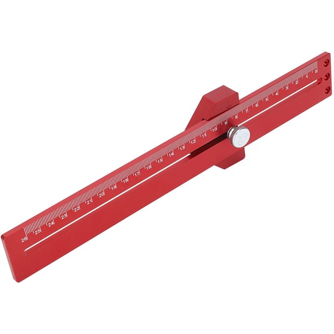 T?Type Krabber Rood Aluminiumlegering met Nauwkeurige Schaal Houtbewerking Markeringstool brown