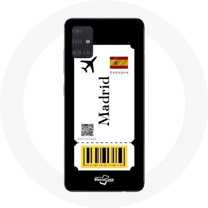 Coque Samsung Galaxy A51 Billet d'avion Madrid Espagne
