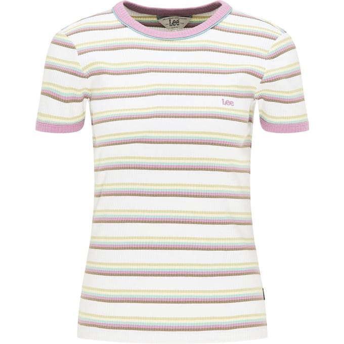 Lee Dames Stripe Tee shirt - Maat M - Gemengde Kleuren