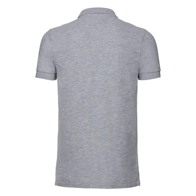 Russell Heren Heather Stretch Fitted Poloshirt (Lichte Oxford Heide)