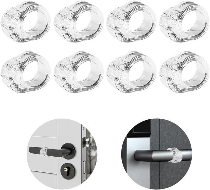 8 stuks Deurstoppers, raamstoppers, deurstoppers, voor handgrepen, van pvc, deurstopper, binnendeuren