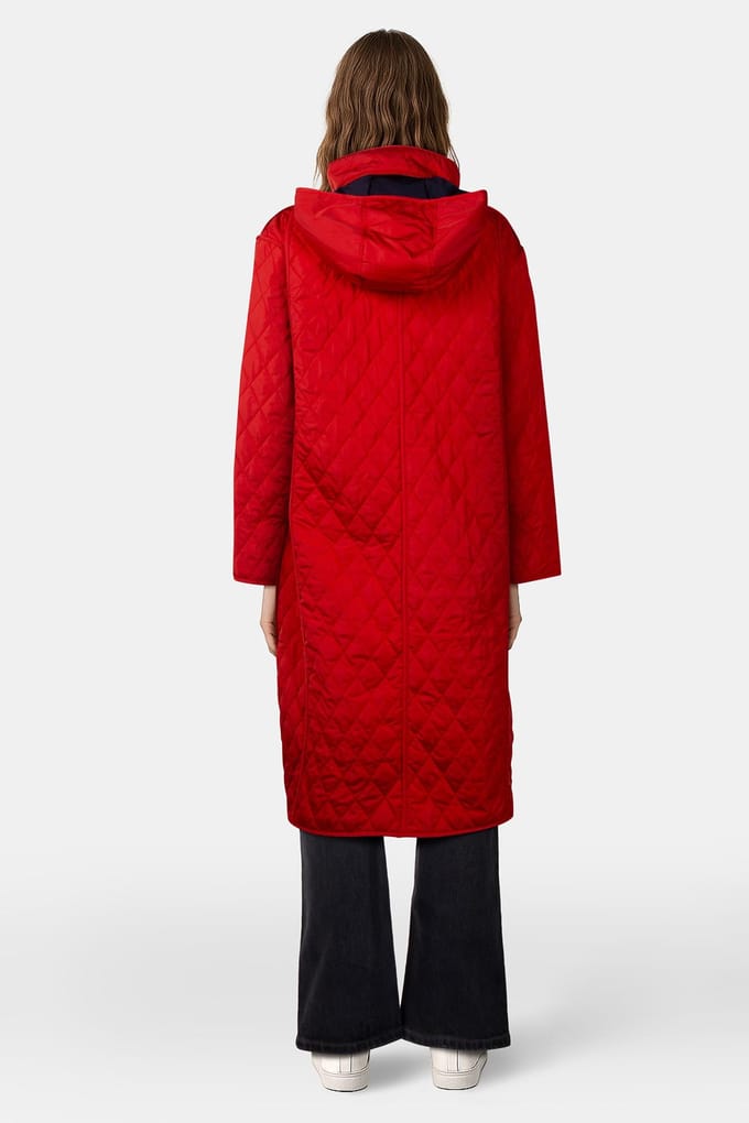 French Connection Aris Quilt Reversible Coat Red Größe: M/L | Winterjacken Outlet | Damen | Rot