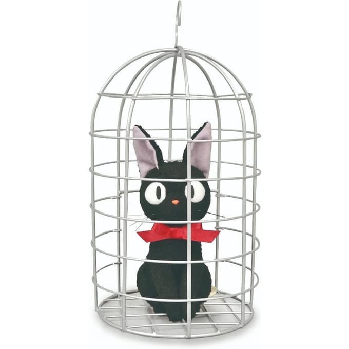 Studio Ghibli Kiki's Delivery Service Medium Plush Jiji Caged