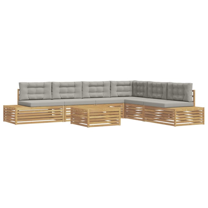 vidaXL - 8 - st - Buiten - bank - set - Polyester - Wit