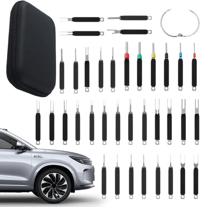 Pin Verwijderaar Set - Connector Trekker - Auto Reparatie - 36 Delig - Compact Formaat - Zwart