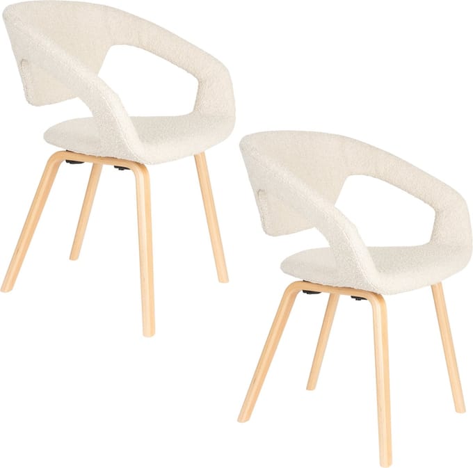 Zuiver Flexback Eetkamerstoelen Armleuning Beige - Set van 2