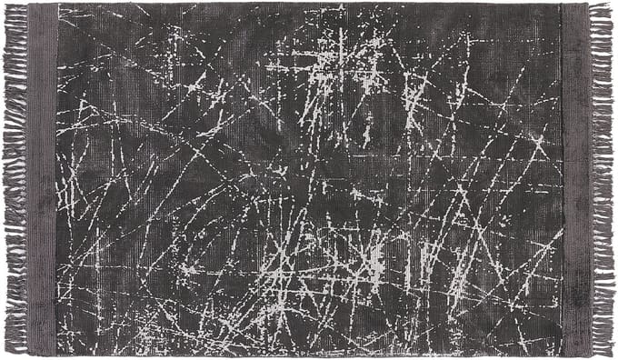HANLI - Vloerkleed - Donkergrijs - 140 x 200 cm - Viscose