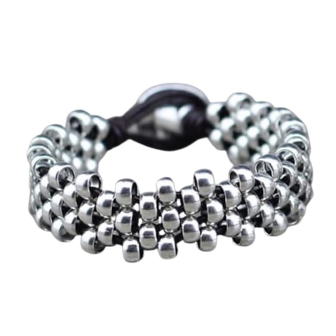 Marama - armband Dayz donkerbruin leer - knoopsluiting - unisex