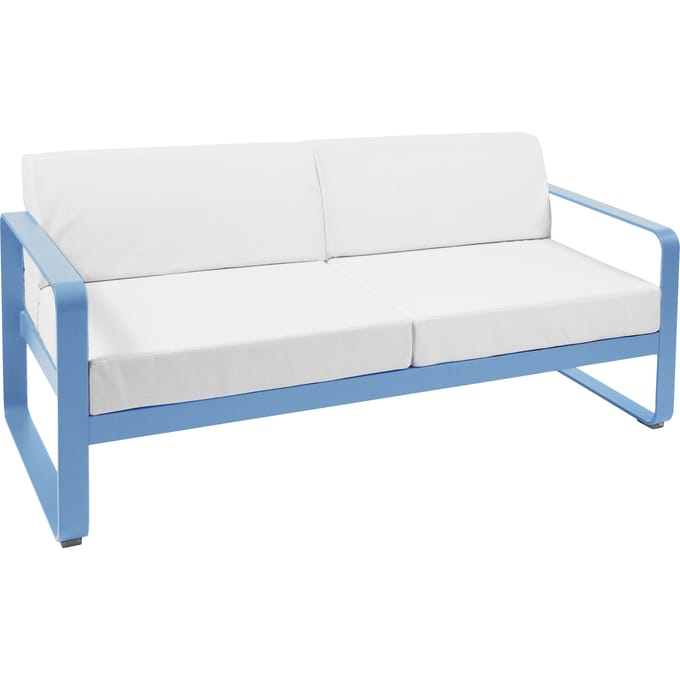 Fermob BELLEVIE 2-zitsbank - E1 Maya blauw - 81 witgrijs