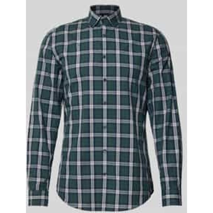 Slim fit zakelijk overhemd van katoen