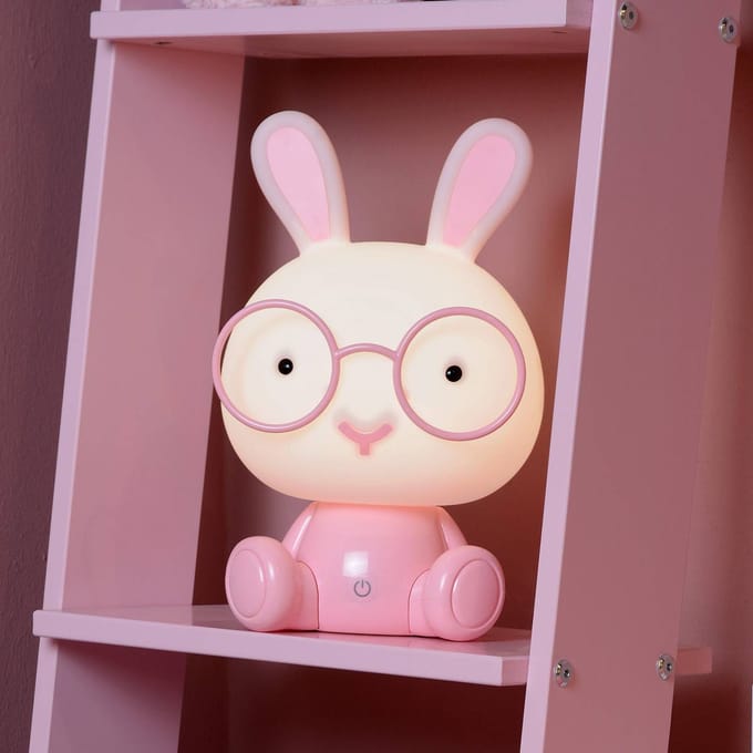 Lucide DODO RABBIT - Nachtlamp Kinderkamer - LED 3 StepDim - 1x3W 4000K - Roze