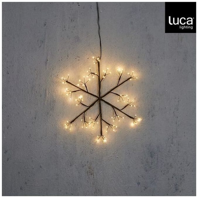 Luca Lighting Snowflake black warm white 90 led IP44 adapter included with timer - w3xd30cm