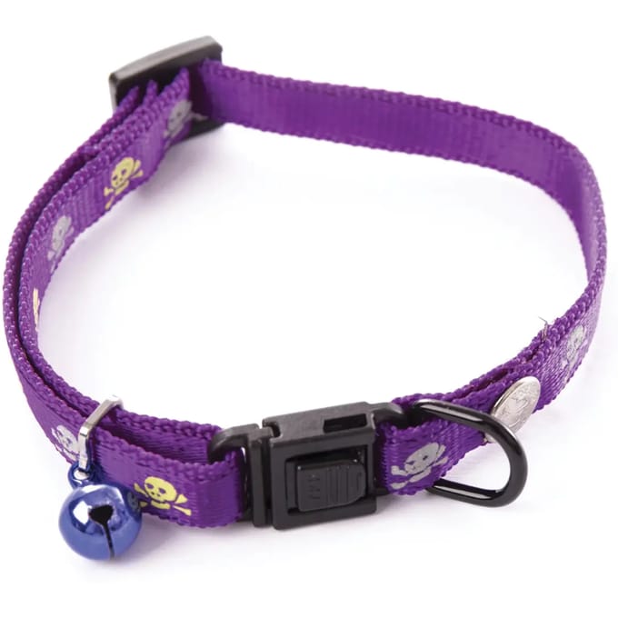 Kattenhalsband met doodskop van nylon Martin Sellier