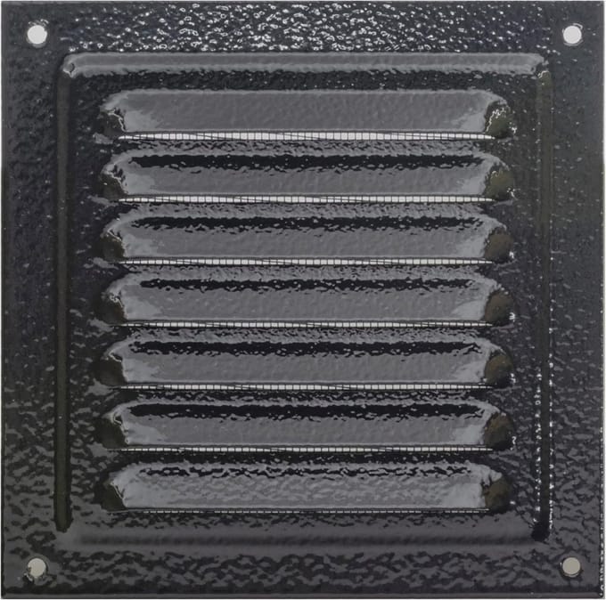 Ventilatierooster Metalen 12,5 x 12,5 cm - Zwart
