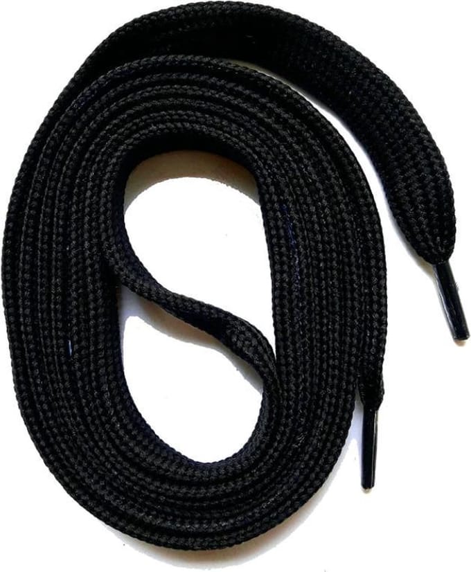 Schoenveters-plat-zwart-120 cm