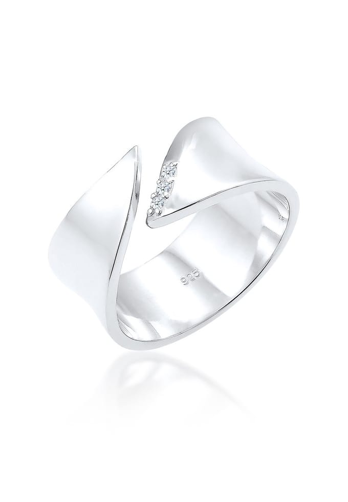 Elli PREMIUM - Ring - dames wikkelring diamant (0.045 ct.) in 925 sterling zilver - Dames
