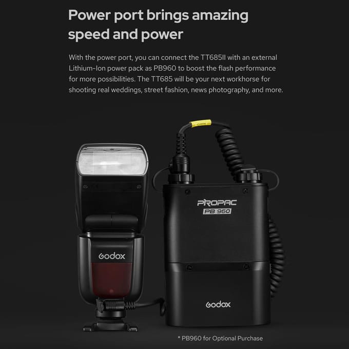 Godox Thinklite TT685IIF TTL OnCamera Speedlite 2.4G Wirelss X-systeemflitser GN60 Hoge snelheid zwart