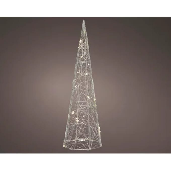 Decorismicro Led Conemetaal Kerstdecoratie - 30 Led's - Warm Wit - 60cm - Binnen