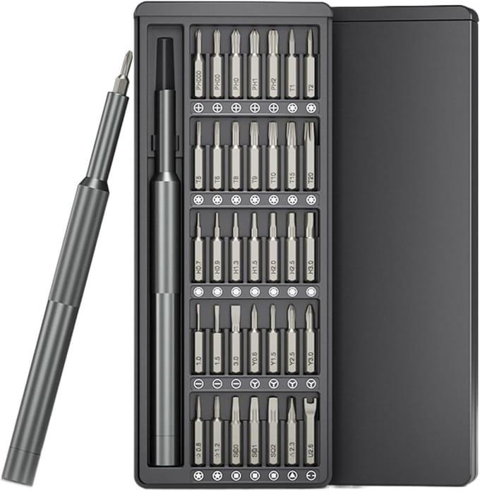 Schroevendraaierset - Mini Precisie Gereedschap - Elektronica Reparatie - 37-in-1 Magnetische Bits - Compacte Set - Grijs