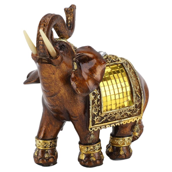 Decoratief Olifantenbeeld Synthetische Hars Uitstekende Afwerking Olifant Decor Beeld voor Wonen S black