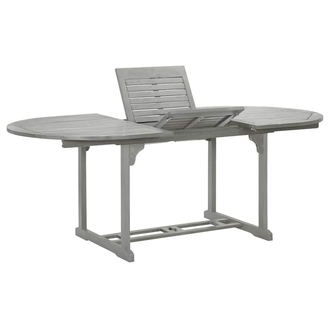 vidaXL - Tuintafel - 200x100x75 - cm - massief - acaciahout - grijs