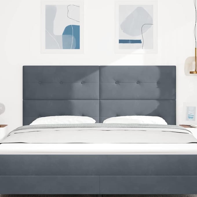 vidaXL - Hoofdbord - Donkergrijs - 180 - cm - Fluweel