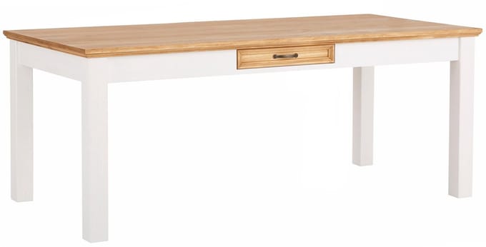 Selma-Eettafel - 1-lade - Wit Grenen