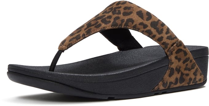 FitFlop Lulu Suede Leopard Toe-Post Sandals - Maat 42