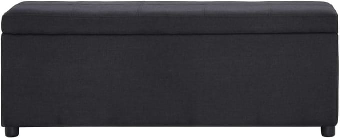 vidaXL Bench with Storage Compartment Polyester Black Storage Bench Benches Halbench Bench