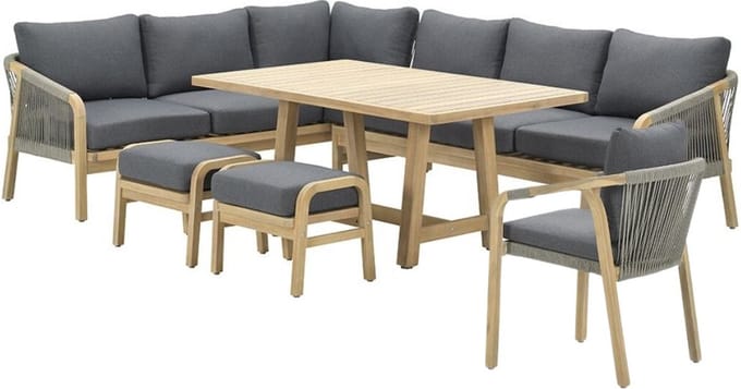 Garden Impressions Alora lounge dining set 6-delig links - grijs