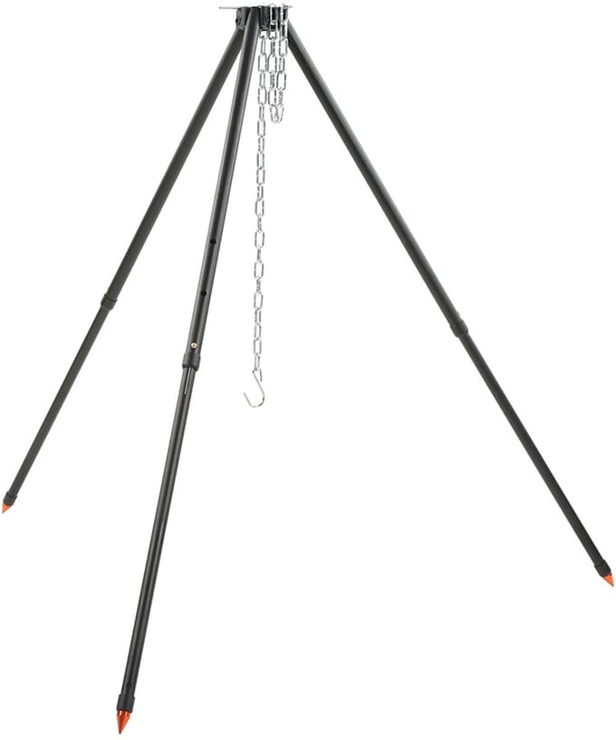 Dailygoods- Kookstatief Robuust Stalen - Verstelbaar Kampeerstatief - Campingstatief - Plug-in Ontwerp - Kampvuur Kookapparatuur - Duurzaam Ontwerp