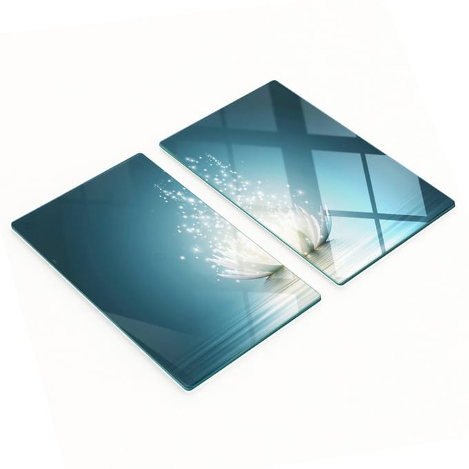 Keukenplanken van gehard glas met afbeeldingen van basaltsteen, 2x30x52 cm